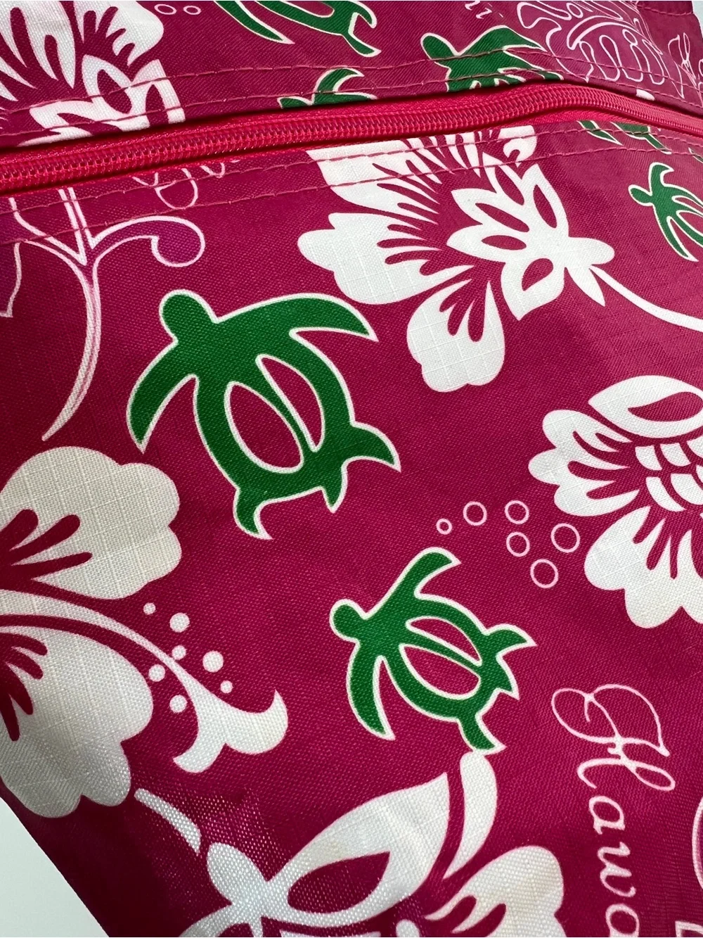 NWT American Travel Hawaii Pink Honu Turtle Floral Tote Bag Zip Pocket